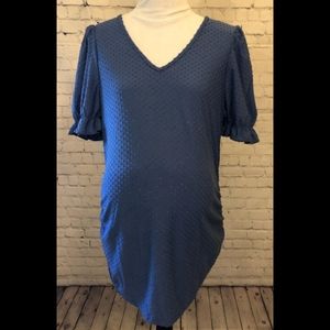 NWT Ragdoll blue textured maternity top - Medium